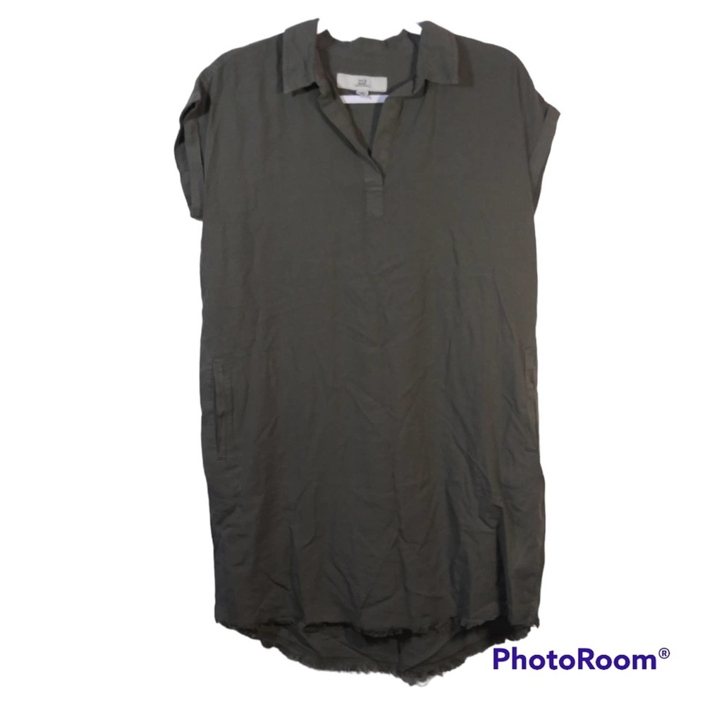 Thread and Supply Olive Green Lyocell Raw Hem Dress Size XS